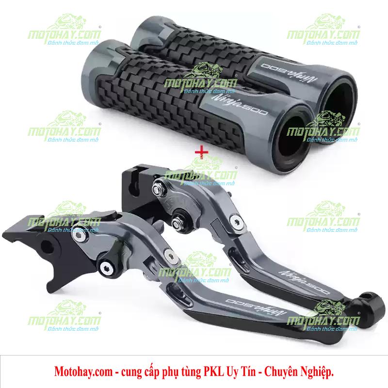 Bao tay-tay côn-tay phanh CNC Ninja500 mầu ghi